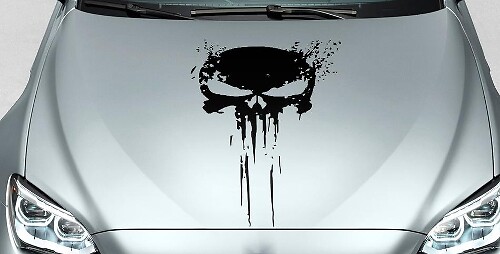 PUNISHER schedel Distressed blood hood side vinyl decal sticker voor auto track suv #33