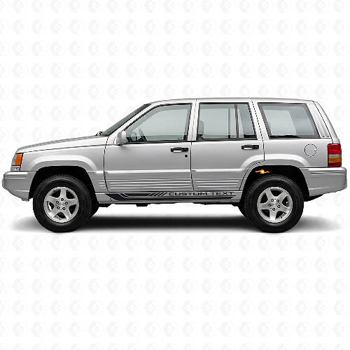Vinyldecal met geruite gebogen zijstrepen voor Jeep Grand Cherokee 1993-1998