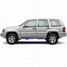 Vinyldecal met geruite gebogen zijstrepen voor Jeep Grand Cherokee 1993-1998_2