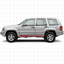 Vinyldecal met geruite gebogen zijstrepen voor Jeep Grand Cherokee 1993-1998_3