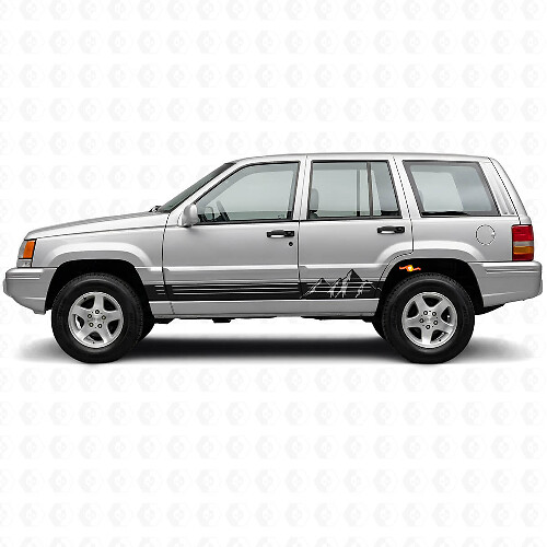 Mountains Wide Stripes Side Vinyl Decal voor Jeep Grand Cherokee 1993-1998