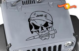 Jeep Wrangler Militaire Soldaat Schedel Vinyl Hood Sticker TJ LJ JK 20