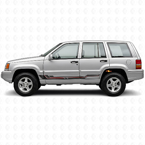 Gebogen Strepen Rocker Panel Vinyl Decal voor Jeep Grand Cherokee 1993-1998