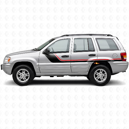 Twin Stripes Zijvinylsticker voor Jeep Grand Cherokee 1999-2004