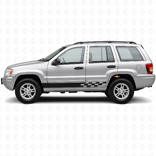 Ruitstreep Zij Vinyl Sticker voor Jeep Grand Cherokee 1999-2004