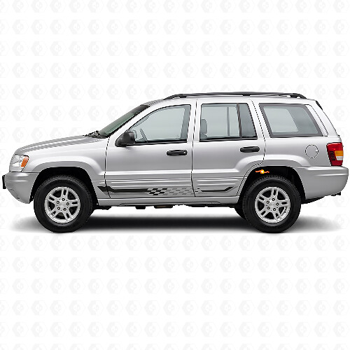 Vlammend Vlag Zijstrepen Vinyl Decal voor Jeep Grand Cherokee 1999-2004