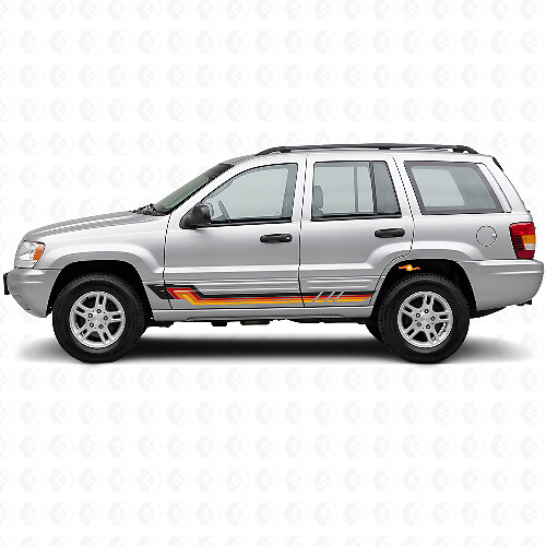 Vinylsticker in vintage stijl met zijstrepen voor Jeep Grand Cherokee 1999-2004