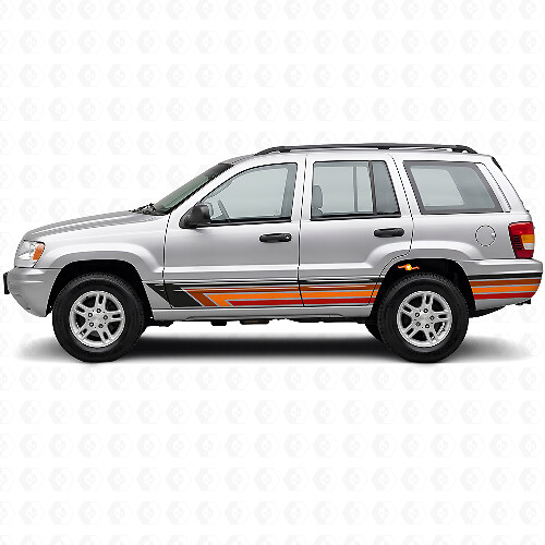 Vintage rechte strepen zijkant vinyl decal voor Jeep Grand Cherokee 1999-2004