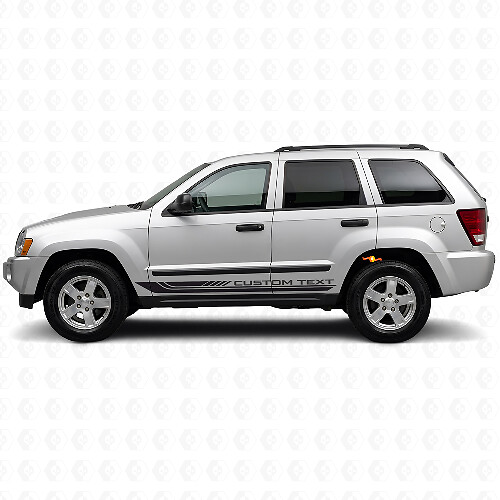 Geruite Gebogen Zijstrepen Vinyl Decal voor Jeep Grand Cherokee 2005-2010
