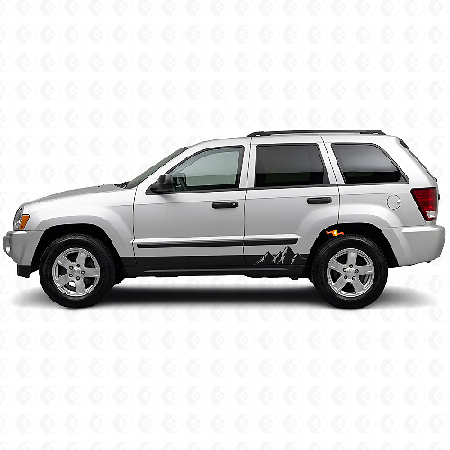 Mountains Wide Stripes Side Vinyl Decal voor Jeep Grand Cherokee 2005-2010
