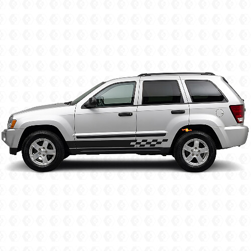Geruite Strepen Zij Vinyl Sticker voor Jeep Grand Cherokee 2005-2010