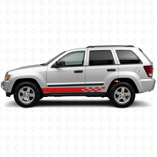 Geruite Strepen Zij Vinyl Sticker voor Jeep Grand Cherokee 2005-2010_3