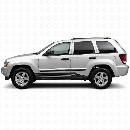 Gebogen Strepen Zij Vinyl Decal Kit voor Jeep Grand Cherokee 2005-2010