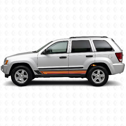 Vintage rechte strepen zijvinylsticker voor Jeep Grand Cherokee 2005-2010
