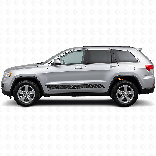 Topografische Stijl Strepen Zijvinyl Sticker voor Jeep Grand Cherokee 2011-2021