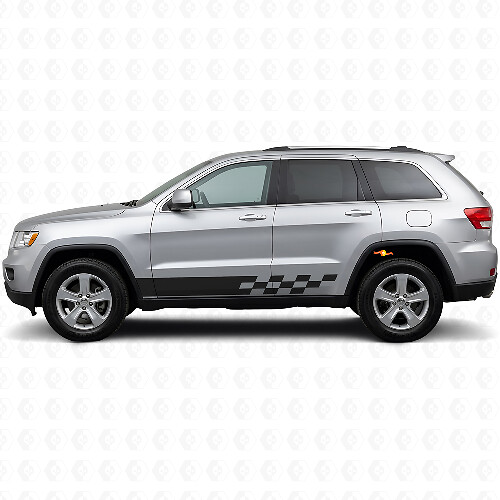 Gecheckte Strepen Zijkant Vinyl Decal voor Jeep Grand Cherokee 2011-2021
