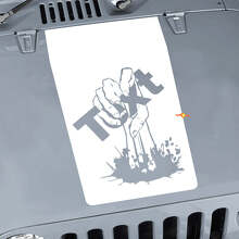 Custom Tekst Zombie Hand Motorkap Vinyl Sticker voor Jeep Wrangler_2