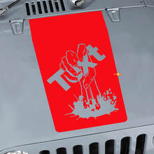 Custom Tekst Zombie Hand Motorkap Vinyl Sticker voor Jeep Wrangler_3