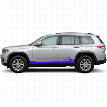 Mountains Dunne Strepen Zij Vinyl Sticker voor Jeep Grand Cherokee 2021+_2