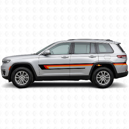Triple Strepen Deurzij Vinyl Sticker voor Jeep Grand Cherokee 2021+