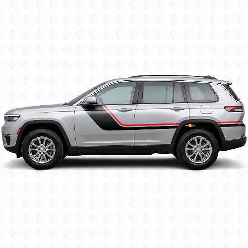 Twin stripes zijkant vinyl decal voor Jeep Grand Cherokee 2021+