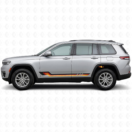 Vinylsticker in vintage stijl zijstroken voor Jeep Grand Cherokee 2021+