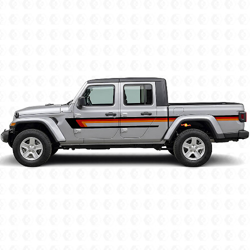 Triple Strepen Deurzijde Vinyl Decal voor Jeep Gladiator 2020+_1