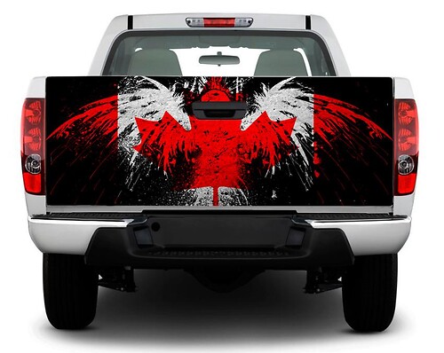 Canadese vlag in de vorm van een vogel achterklep vinyl sticker voor pick-up trucks en SUV's