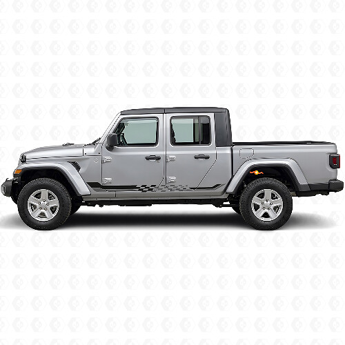 Ruitvormige Vlag Zijstrepen Vinyl Decal voor Jeep Gladiator 2020+_1