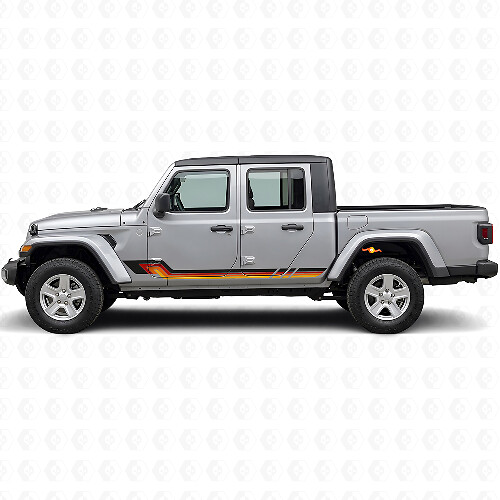 Vintage stijl zijstrepen vinyl decal voor Jeep Gladiator 2020+_1