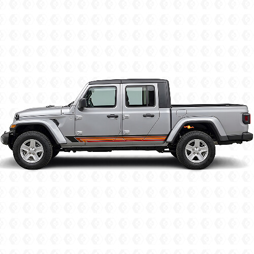 Vintage rechte strepen zijvinylsticker voor Jeep Gladiator 2020+_1