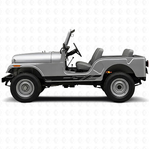 Geperforeerde zijstrepen vinyl decal set voor Jeep CJ-5 1955-1983_1