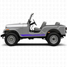 Geruite Gebogen Zijstrepen Vinyl Sticker voor Jeep CJ-5 1955-1983_2