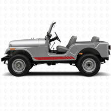 Topografische Stijl Strepen Zij Vinyl Sticker voor Jeep CJ-5 1955-1983_3