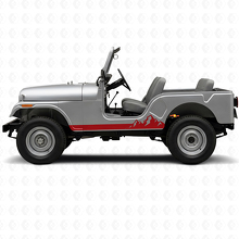 Mountains Dunne Strepen Zijkant Vinyl Sticker voor Jeep CJ-5 1955-1983_3