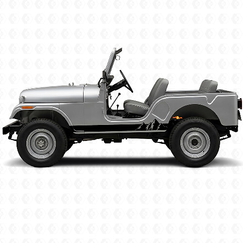 Mountains Brede Strepen Zij Vinyl Decal voor Jeep CJ-5 1955-1983