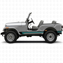 Triple Strepen Deurzijde Vinyl Decal voor Jeep CJ-5 1955-1983_2