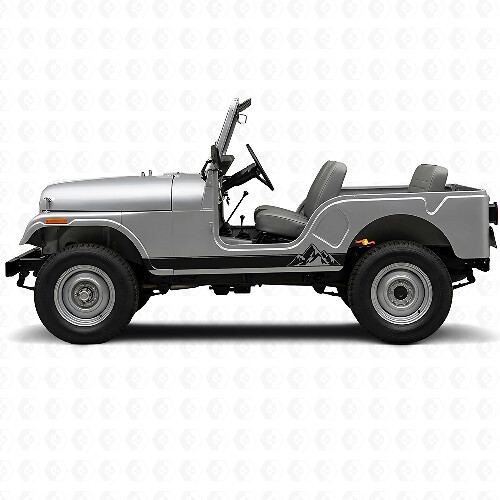 Mountains Style Strepen Zijvinyl Sticker voor Jeep CJ-5 1955-1983_1