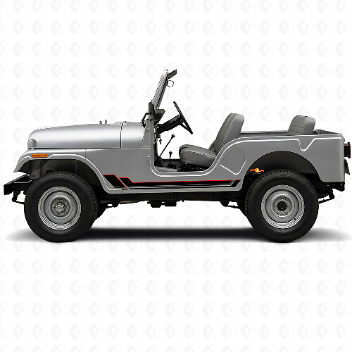 Dubbele Strepen Rocker Panel Vinyl Sticker voor Jeep CJ-5 1955-1983_1