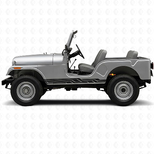Ingewikkelde Strepen Zijkant Vinyl Decal voor Jeep CJ-5 1955-1983_1