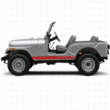 Ingewikkelde Strepen Zijkant Vinyl Decal voor Jeep CJ-5 1955-1983_3