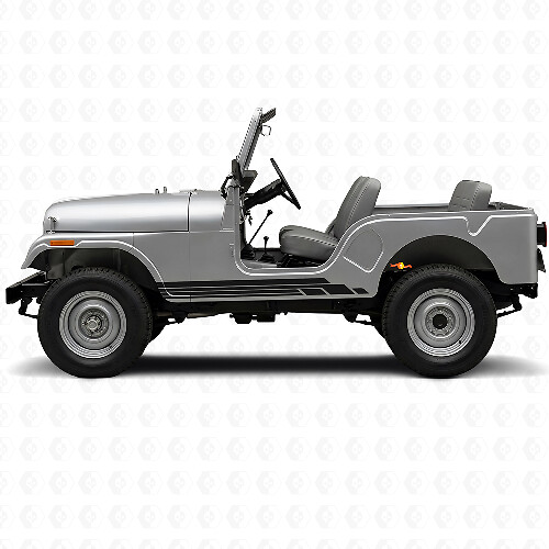 Gebogen Strepen Zijkant Vinyl Decal Kit voor Jeep CJ-5 1955-1983_1