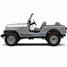 Geblokte Vlag Zijstrepen Vinyl Sticker voor Jeep CJ-5 1955-1983_2