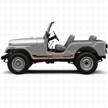 Geblokte Vlag Zijstrepen Vinyl Sticker voor Jeep CJ-5 1955-1983_3