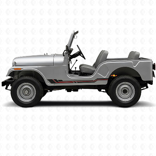 Gebogen Strepen Zijscherm Vinyl Sticker voor Jeep CJ-5 1955-1983_1