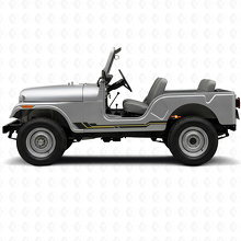 Gebogen Strepen Zijscherm Vinyl Sticker voor Jeep CJ-5 1955-1983_2