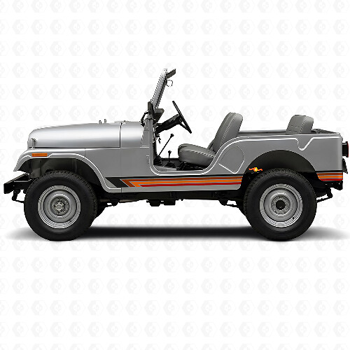 Vintage rechte strepen zij vinyl decal voor Jeep CJ-5 1955-1983_1