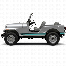 Vintage rechte strepen zij vinyl decal voor Jeep CJ-5 1955-1983_2