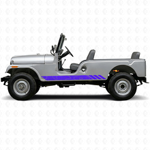 Topografische Stijl Strepen Zijkant Vinyl Decal voor Jeep CJ-6 1955-1975_2