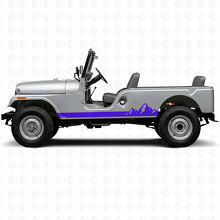Mountains Dunne Strepen Zij Vinyl Decal voor Jeep CJ-6 1955-1975_2
